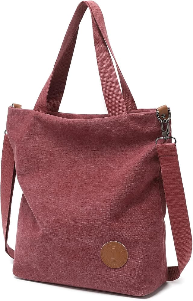 Detalle 2 de JANSBEN Damen Canvas Handtasche 30 x 40 x 12 cm