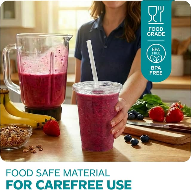 Thumbnail 3 de GUSTO 16 oz Clear Plastic Cups 100 Sets 🥤