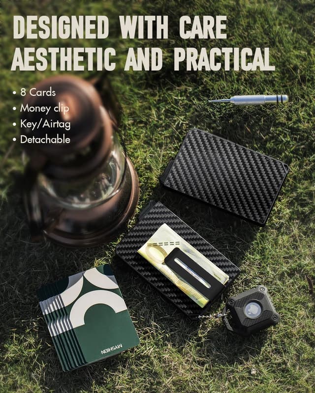 Detalle de MYSHION Metal Wallet RFID blocker 6-card 🧾