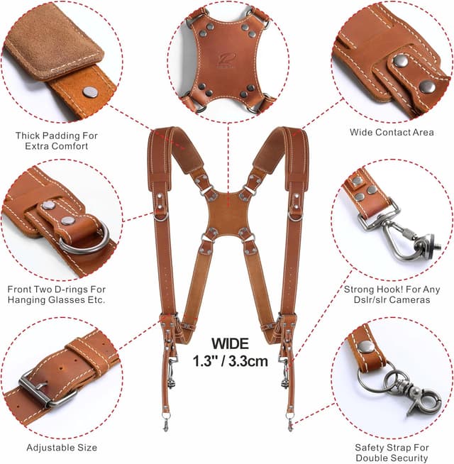 Detalle 2 de Padwa Lifestyle Tan Dual Camera Harness Strap