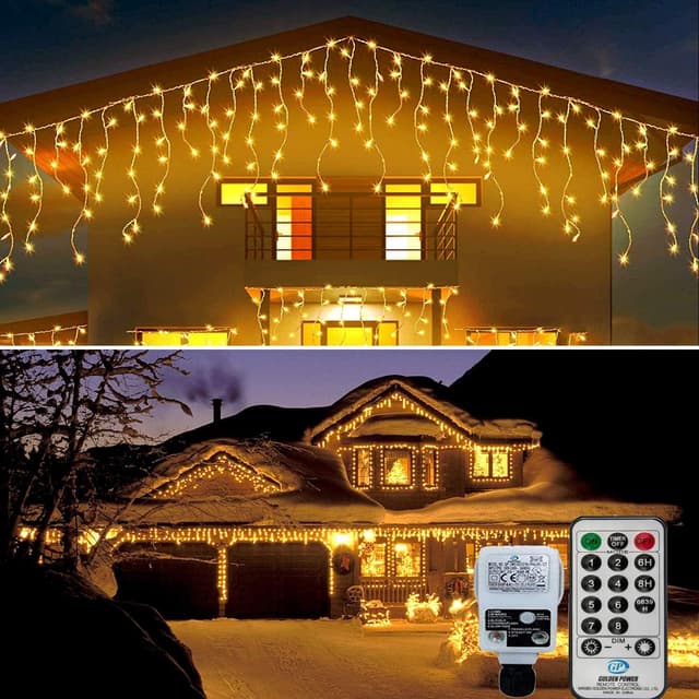 Thumbnail 6 de 10M Eisregen Lichterkette 400LED warmweiß