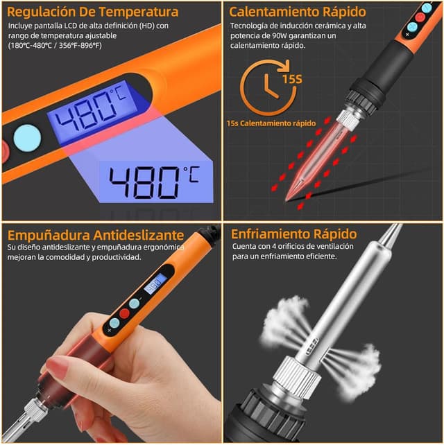 Detalle 2 de HANDSKIT soldador 90W 8 en 1