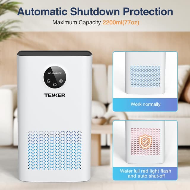 Thumbnail 5 de TENKER Dehumidifier 2.2L for Home