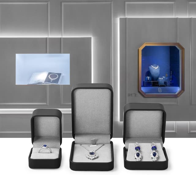 Thumbnail 1 de Papten Caja para Anillo en Piel Sintética Negra 💍 Boda y Propuesta