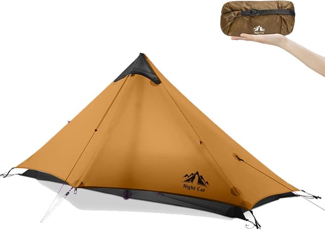 Detalle de Night Cat 1 Mann Ultraleicht-Zelt (wasserdicht) – kleines Packmaß für Trekking, Camping & Radtour