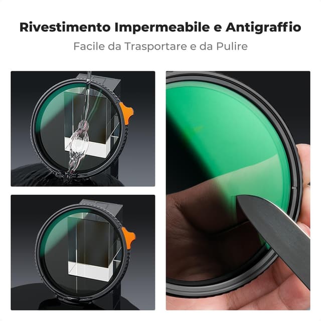 Detalle de K&F CONCEPT Nano-Xcel 49mm Filtro Variabile ND3-1000 1,5-10 stop (ND variabile) con rivestimento nano