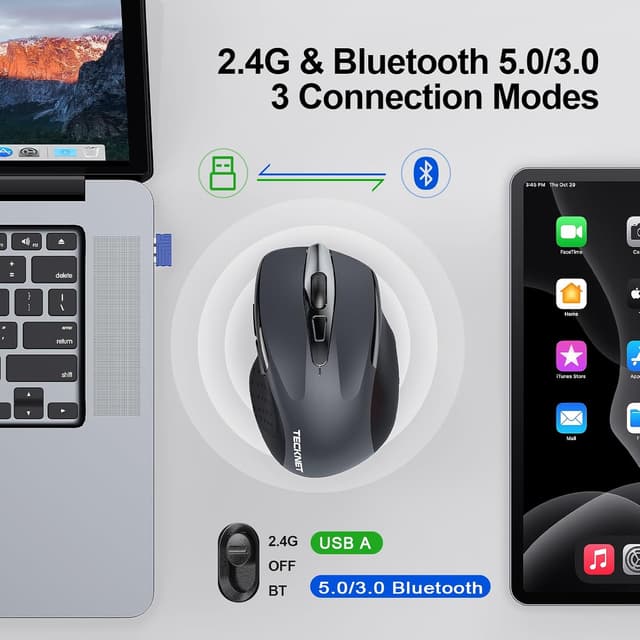 Detalle 2 de TECKNET Wireless Mouse Silent 4800 DPI