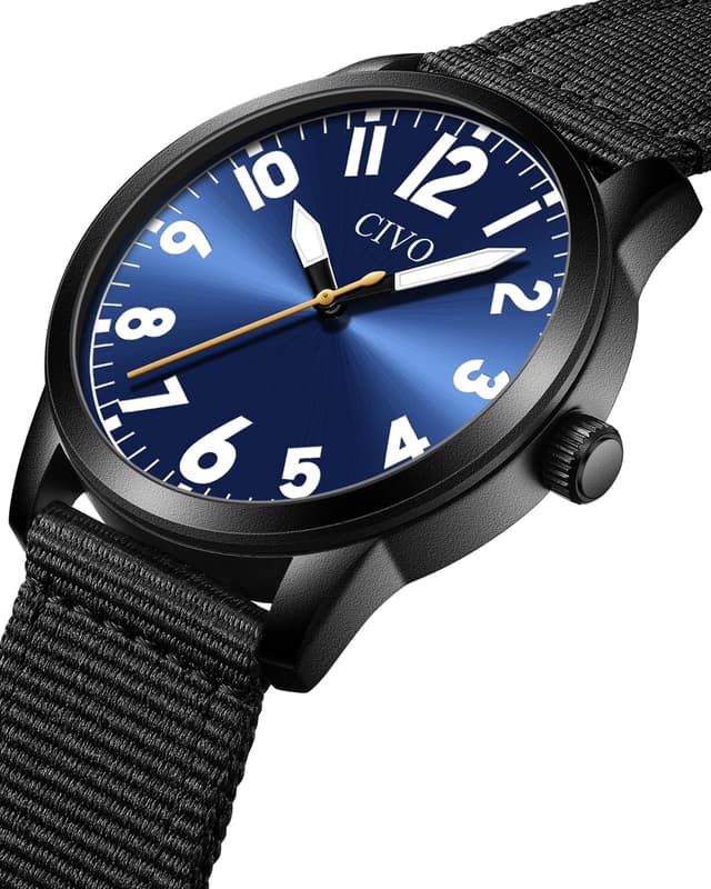 Thumbnail 6 de CIVO Herren Analog-Uhr mit gut lesbarem Ziffernblatt, 42 mm, wasserdicht (3ATM) – leicht & bequemes Nylonband
