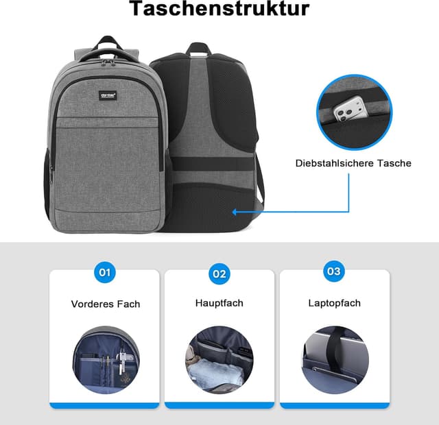 Detalle de TANTOMI TANTOMI Rucksack Herren 17 Zoll