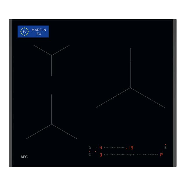 Detalle de AEG TO63IA00FB con 3 zonas de cocción