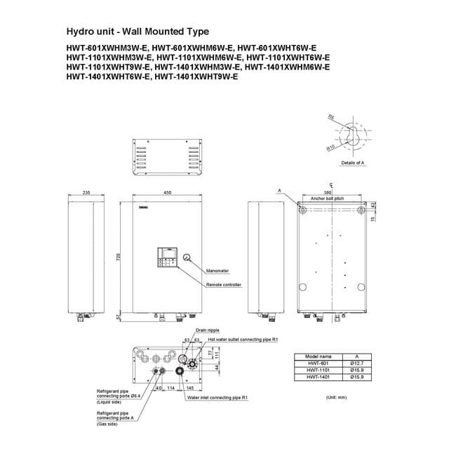 Detalle 2 de Toshiba Estía MAlfa65 aerotermia 65 kW