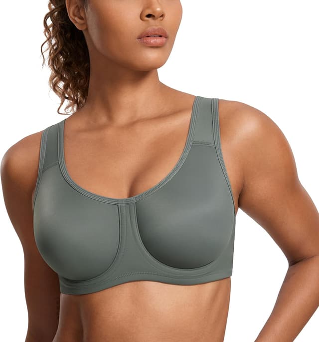 Detalle de SYROKAN Damen High-Impact Sports-BH mit Bügel für große Größen (Starker Halt, große Brust)