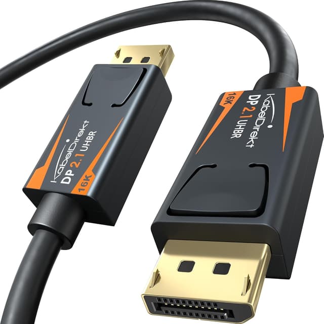 Detalle de KabelDirekt DisplayPort 2.1 Kabel 16K (DP80/UHBR) – 5 m für Gaming-PC/Monitor mit FreeSync/G-Sync
