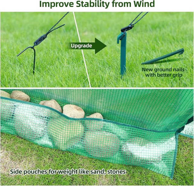 Detalle 2 de Ohuhu polytunnel greenhouse 180x180x200 cm