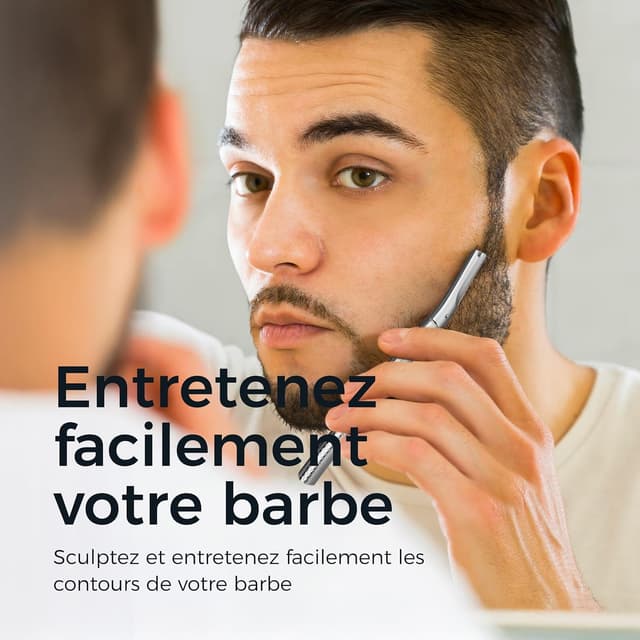 Detalle de ZOMCHI Rasoir Sourcil pour visage femme au dermaplaning, avec 6 lames et capuchons de protection