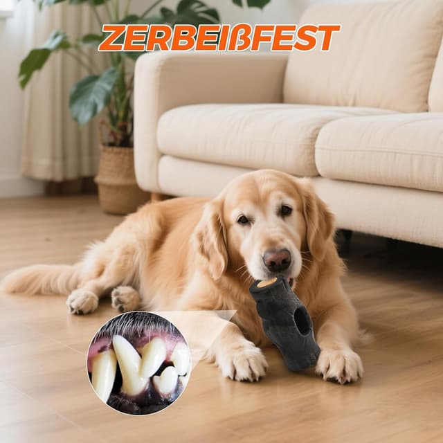 Detalle de AUSCAT Freezebone interaktives Hundespielzeug zum Befüllen & Einfrieren (Baumstumpf-Form)