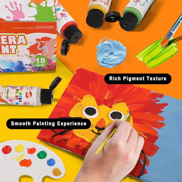 Detalle de BLOT Washable Tempera Paint for Kids (18 Colours) non-toxic poster paints with metallic, fluorescent & glitter effects