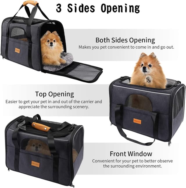 Detalle 2 de Morpilot Airline Approved Top-Opening Cat Carrier (L) - Grey, for cats up to 9kg