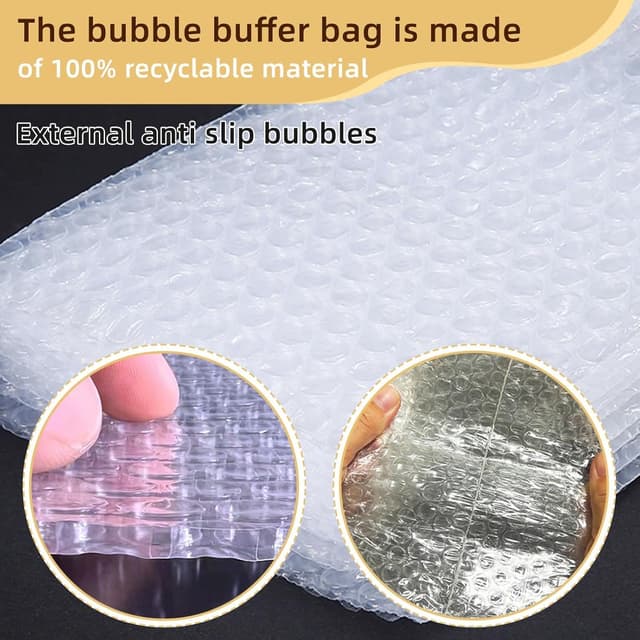 Detalle de 50Pcs Bubble Bag Bubble Pouches (20cm x 25cm) – Double Wall Cushioning for Shipping & Storage