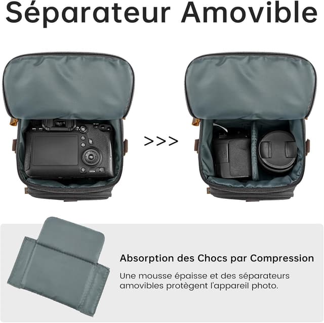 Detalle de S-ZONE sac pour appareil photo petit réflex numérique (nailon hydrofuge) avec séparateur amovible