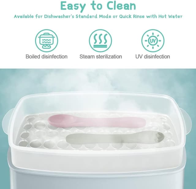 Detalle de Vicloon Cucchiaino Svezzamento in silicone morbido senza BPA (4 pezzi, manico lungo)