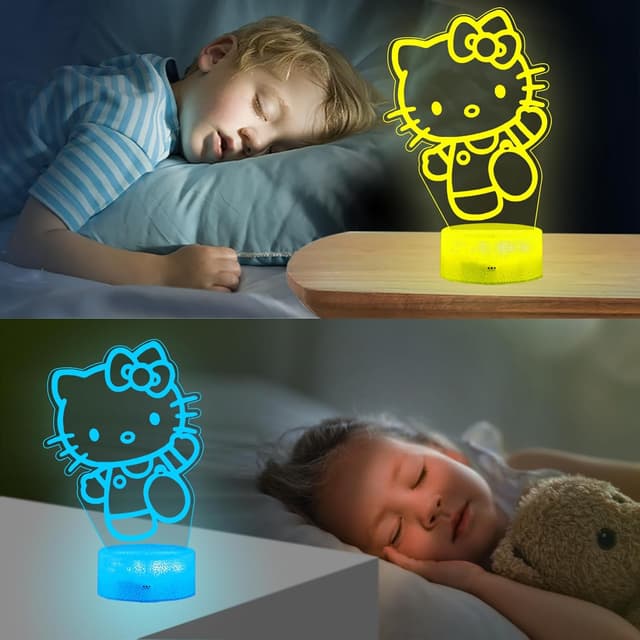 Detalle de Eygerur Lampe Kitty, veilleuse 3D LED