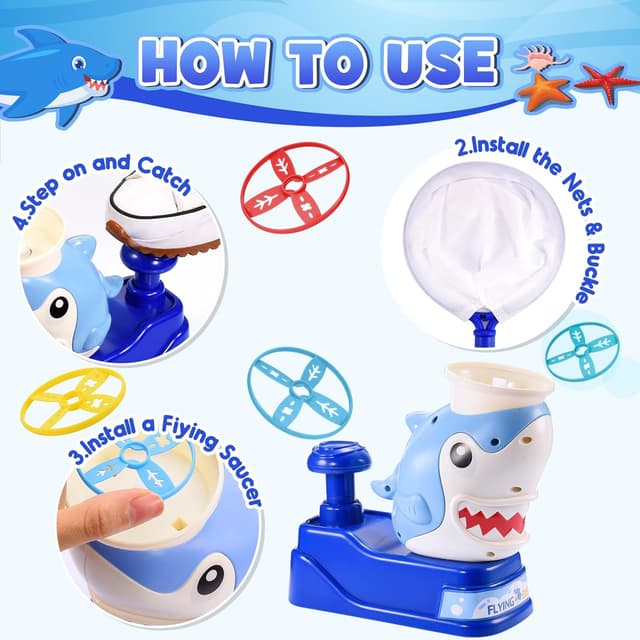 Detalle 2 de Flying Disc Launcher Toy 1 Shark