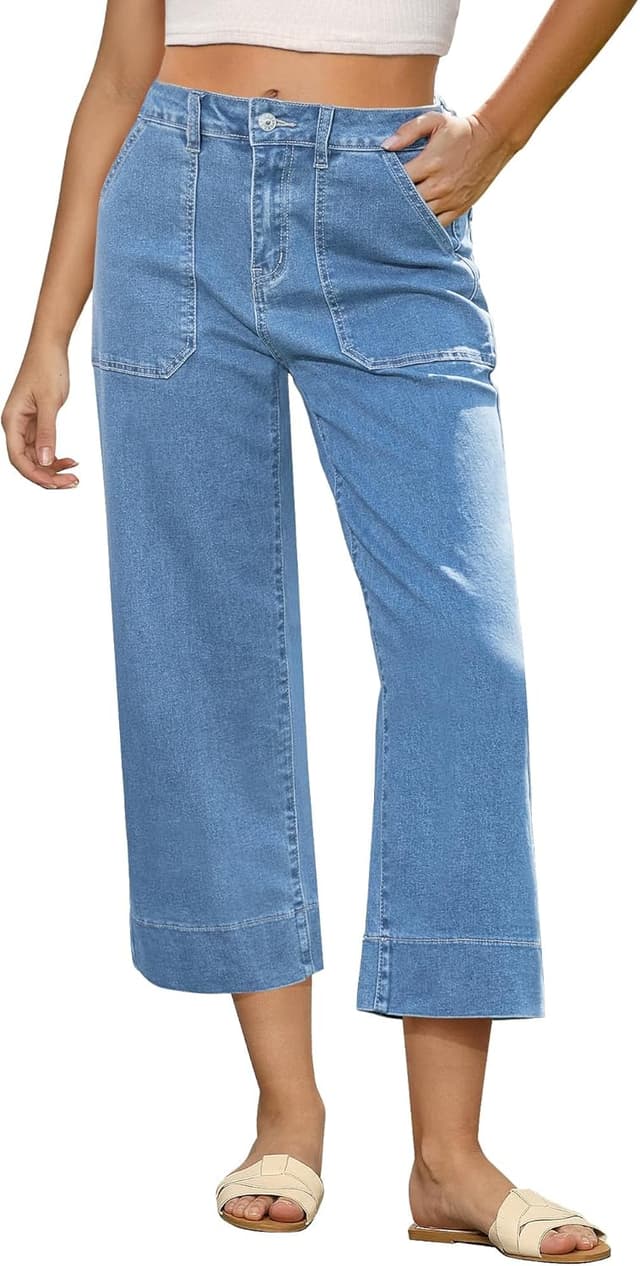 Thumbnail 6 de GRAPENT Capri High‑Waisted Wide Leg Jeans