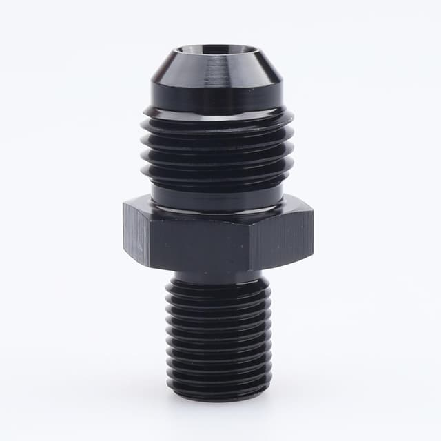 Detalle de AC Performance male M16 x 1.5 to -6 AN flare adapter (6061-T6 aluminium, black)