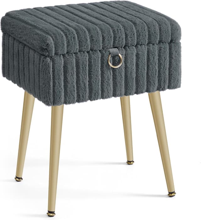 Detalle de SONGMICS Tabouret de Coiffeuse LOM505GZ02 Gris