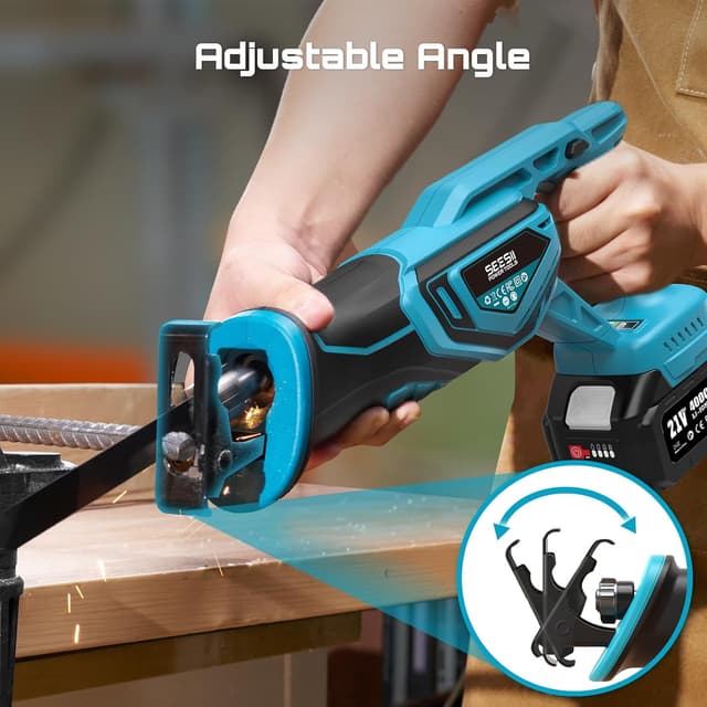 Thumbnail 6 de SEESII Scie sabre sans fil 21 V 3300 SPM