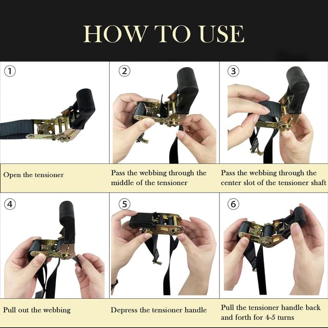 Thumbnail 4 de OWSYTOOL Ratchet Straps 2Pack 800kg