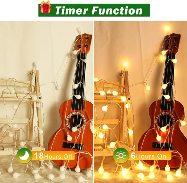 Detalle de cshare Globe String Lights – 3m 20 warm white LED outdoor/indoor fairy lights with timer (IP65)