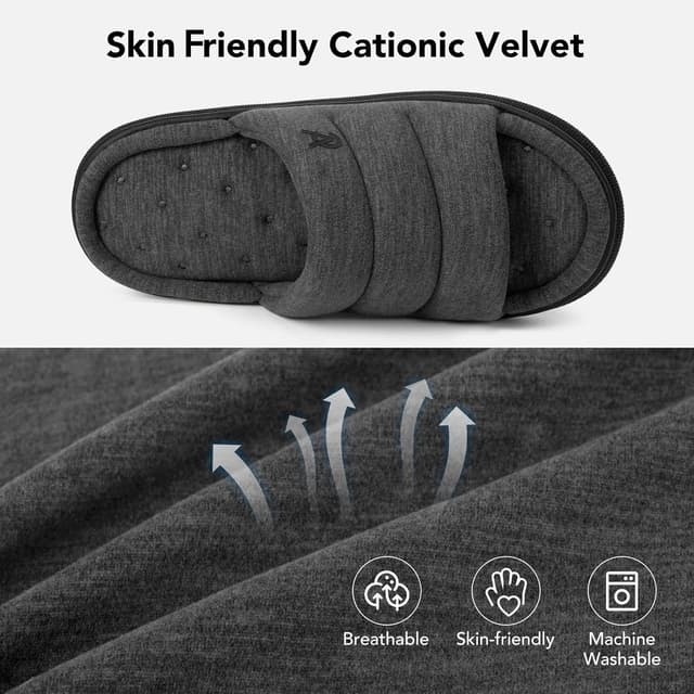 Detalle 1 de VeraCosy Men’s Open-Toe Slide Slippers with Memory Foam