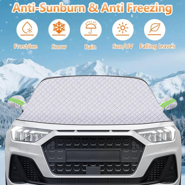 Detalle de Alaoo Copri Parabrezza antighiaccio e antigrandine con corda elastica (145×228 cm)