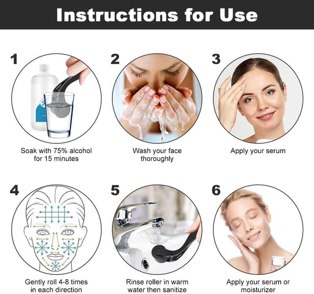 Detalle 2 de LOPHE Derma Roller 2,5 mm (rouleau à micro-aiguilles) pour visage, corps et yeux