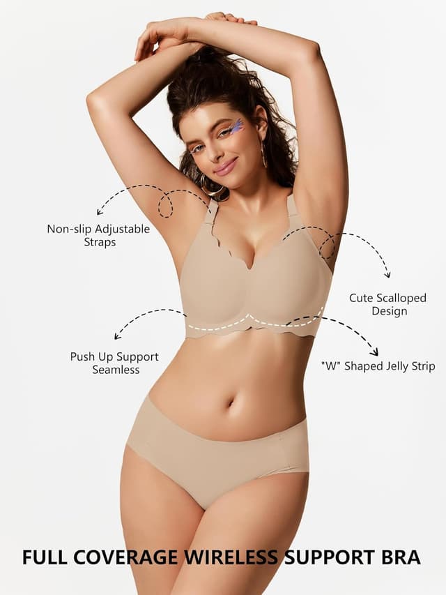 Thumbnail 4 de COCOMARTS Jelly Bras Scalloped Wireless Push Up Bra 📷