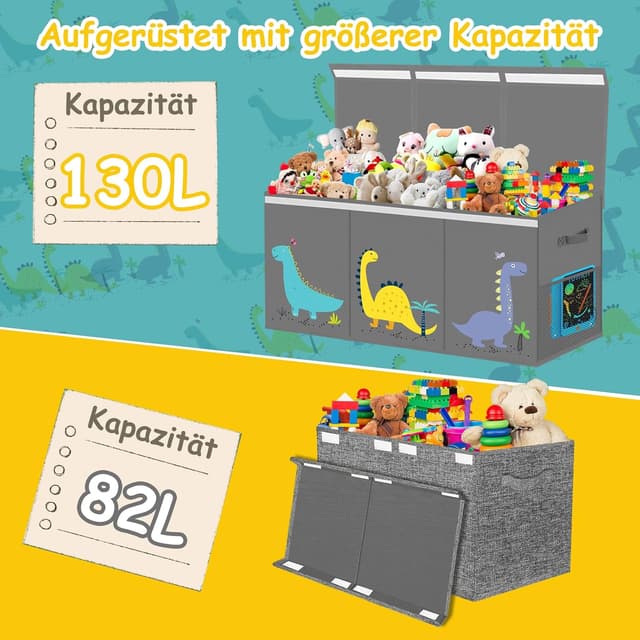 Detalle 2 de Spielzeugkiste Groß mit Deckel Aufbewahrung