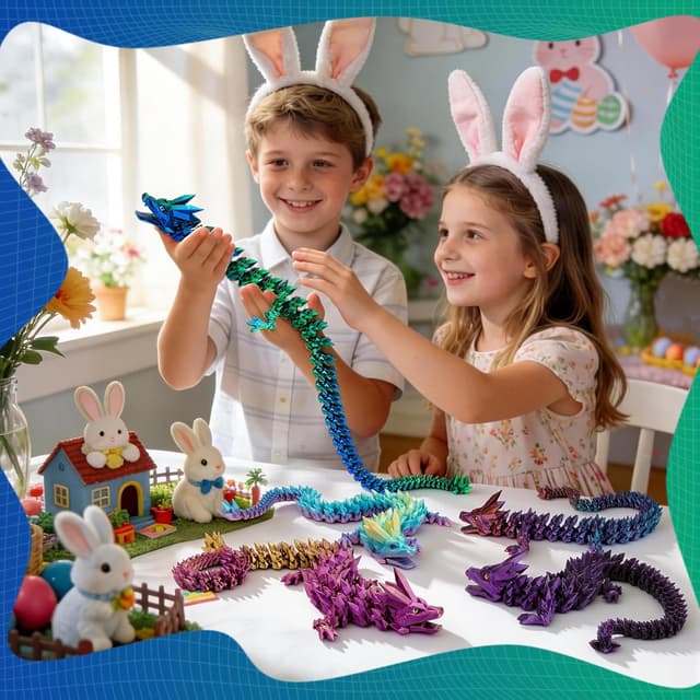 Thumbnail 6 de 3D Printed Dragon Toys 24 inch Crystal Wyrm