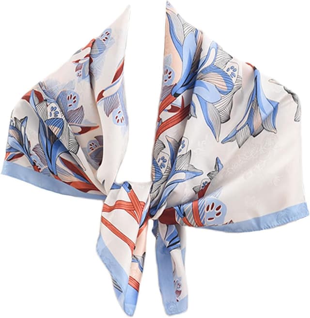 Detalle 2 de prinfantasy Square Scarf Pattern Head Neckerchief (satin-feel) for Women