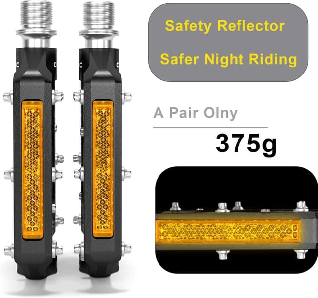 Detalle 2 de GEWAGE Fahrradpedale 9/16 Zoll mit Reflexen