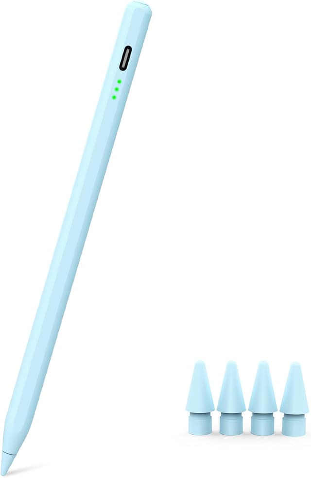 Detalle de MYSTILUCK Blau Stift für iPad (2018–2025) – Neigung, Palm Rejection und Schnellladefunktion