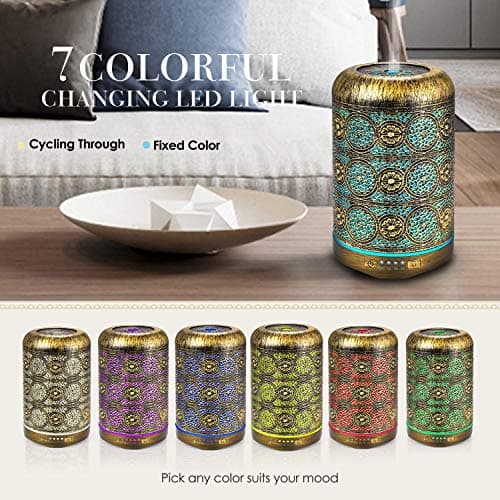 Detalle de SALKING Difusor de Aceites Esenciales 260 ml con humidificador ultrasónico y LED de 7 colores