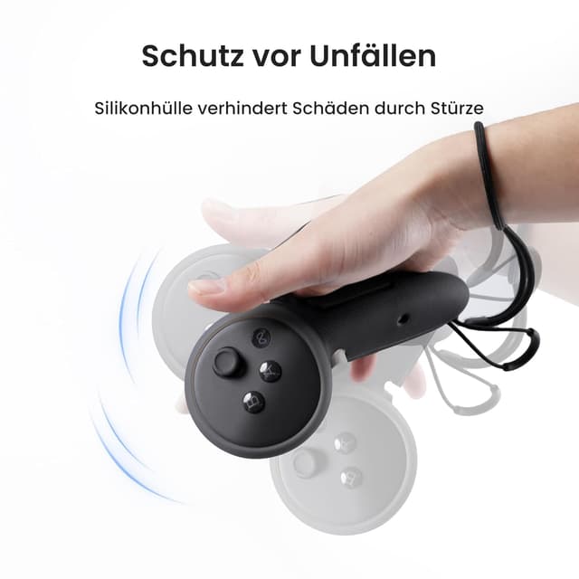 Detalle de KIWI design G4 Max verlängerte Controller-Griffe für Meta Quest 3/3S – passend auch für größere Hände
