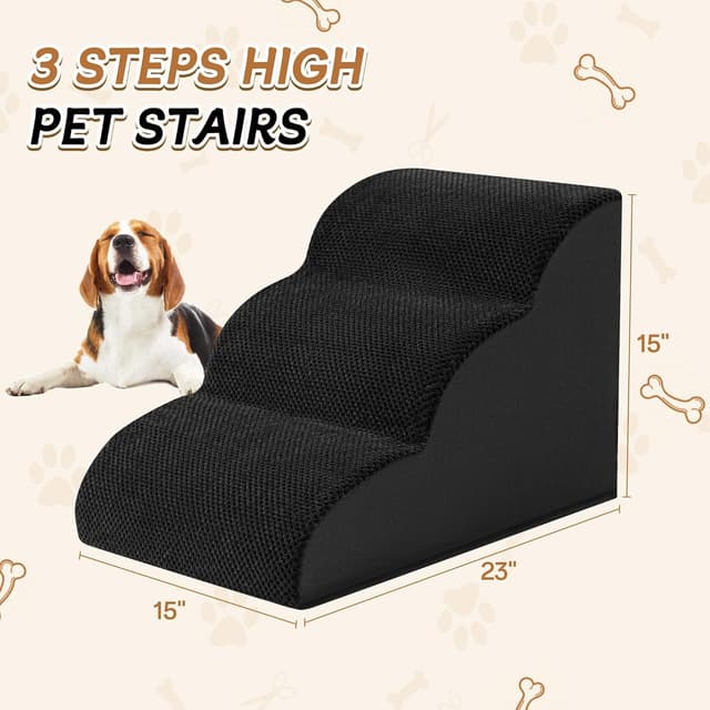Detalle de Dog stairs ramp 3-step, 58x38x38cm