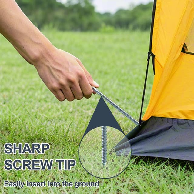 Thumbnail 5 de 20 Pcs 8in Heavy Duty Tent Pegs with Case ⛺