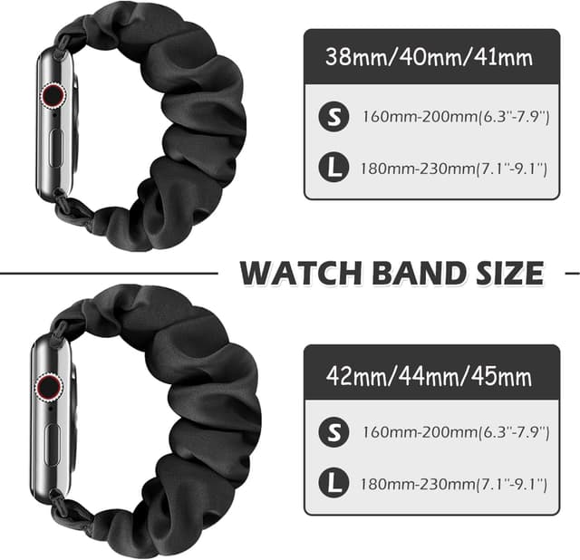 Detalle 2 de DKGKOO scrunchie watch bands for women for Apple Watch 38/40/41/42/44/45mm and compatible models