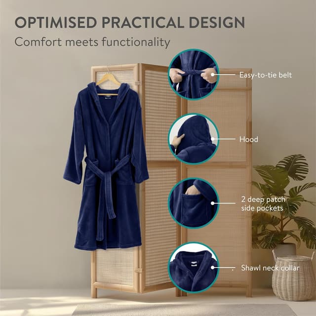 Thumbnail 3 de HOMELEVEL Robe de chambre polaire longue