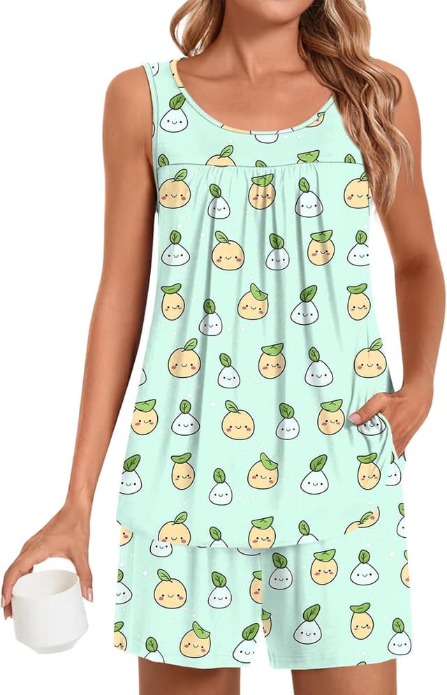 Thumbnail 5 de POPYOUNG Pajama Set 2‑Piece 95% Rayon Tops & Shorts