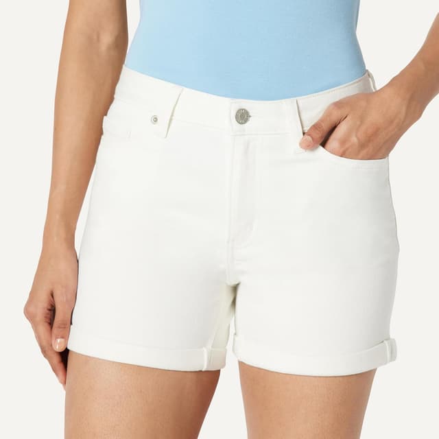 Detalle de Amazon Essentials Women’s Slim-Fit Mid-Rise 4” (10.2cm) Jean Shorts